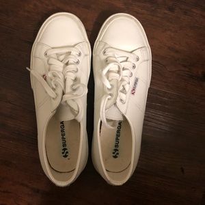 Superga white shoes
